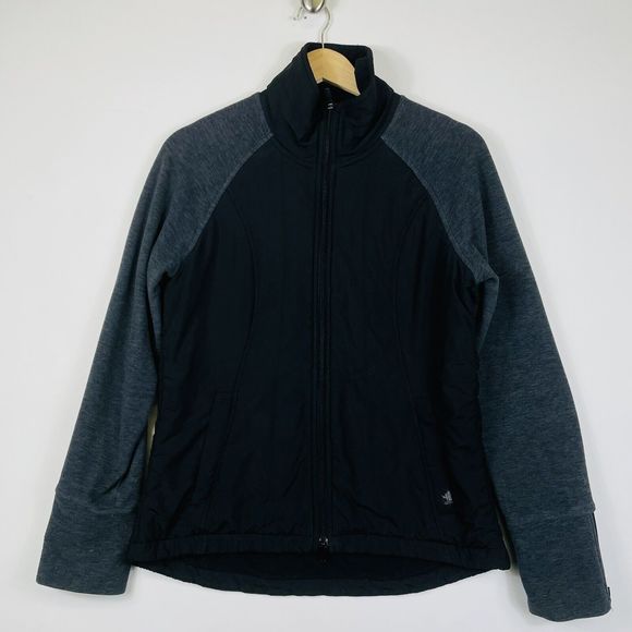 Prana Jackets & Blazers - Prana Jacket Womens Large Black Grey Quilted‎ Hybrid Full Zip Gorpcore Outdoor